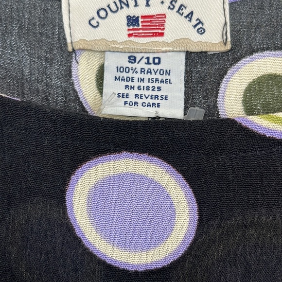 Long Black & Purple Polka Dot Sundress - SZ 9/10 - Picture 6 of 7